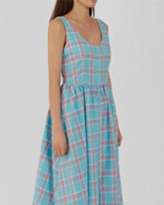 buttony check dress (2 colors)