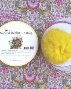 Natural rabbit fur strap -yellow