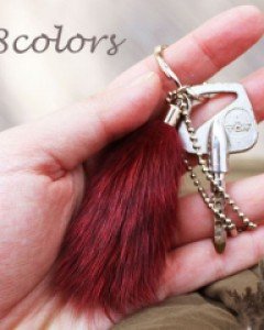 여우털 Natural fox fur keyring