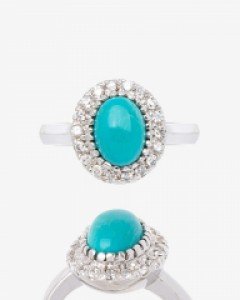 [NAS] Turquoise hathaway ring [실버 수공예 터키석 반지]