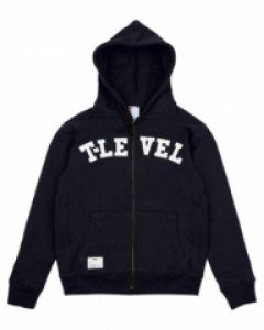 티레벨 - Arch Logo Zip-Up Hoodie Navy/White