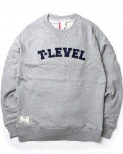 티레벨 - Arch Logo Cotton Sweat Grey/Navy