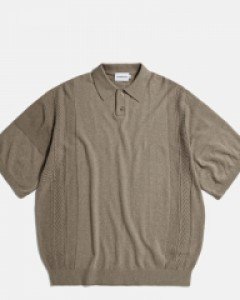 Guernsey Knitted Polo Shirts Dust