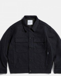 Wool Blend CPO Blouson Dark Navy