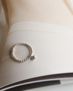 silver beads ring