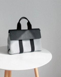 H canvas tote bag