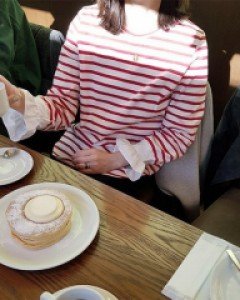 Stripe Ruffle Tee - 2c