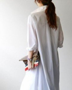 HYE Embroidery Long Shirt Dress - 2c