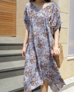 Paisley Shirring Dress