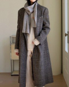 Sander Check Long Coat