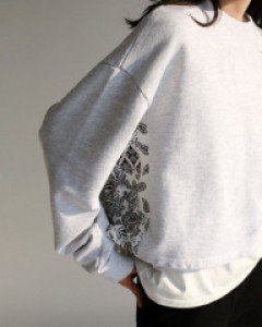 Paisley Coloring Crop Sweatshirt