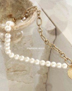 pearl chain mix necklace