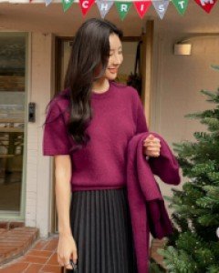 Main Angora Short Sleeve Knit