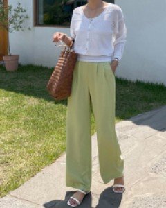 [MADE] Double Pintuck Wide Slacks