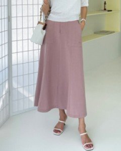 linen cut A-line skirt