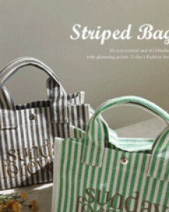 Sunday stripe tote bag