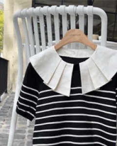 Flynn pleated collar knit