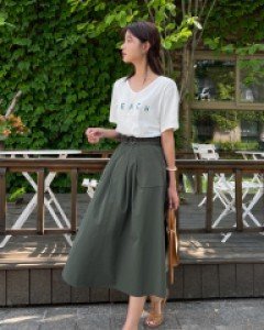 string pintuck pleated skirt