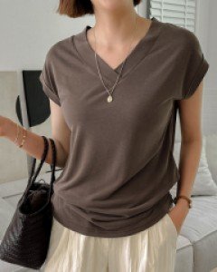 [MADE] Salang V-neck cap sleeve modal tee