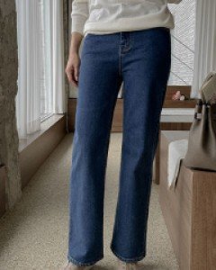 Nook semi-wide denim pants