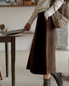 [MADE] Brit corduroy half-banded skirt