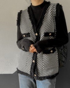Mog Tweed Knit Vest