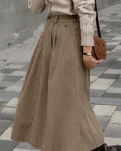 corduroy belted skirt