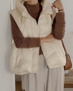 shoulder knit padded vest