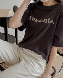 Moment peach brushed round tee