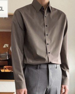 wrinkle-free long-sleeved shirt S~2XL(90~110)