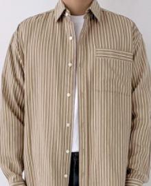 Reverse Over fit Stripe Shirt