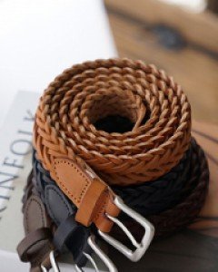 Bland Cowhide Twisted Belt