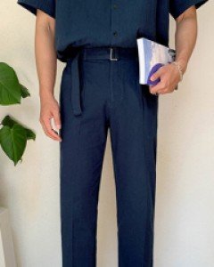 Uneven Square Belt Banding Slacks 50~52(30~34)