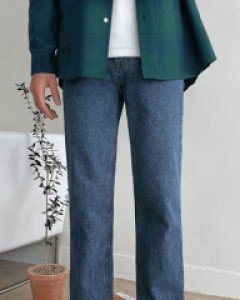 Mirable semi-wide denim pants 48~52(28~32)