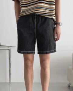 Driss Denim Banding Shorts M~L(28~34)