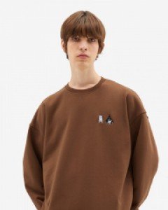 ESRF005*ESRF Egusegu Embroidery sweatshirt Brown