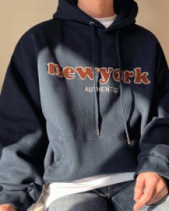 Newbrick Embroidery napping Hoodie .F size(95 to 105)