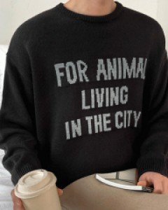 Animal Coloring Lettering Knit F size(95-110)