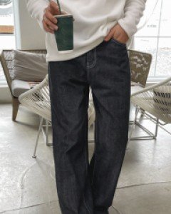 Wide napping denim pants that do not fade 1~3(28~34)