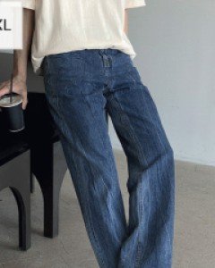 Walgrain Semi-Wide Denim Pants S~3XL(28~38)