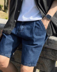 Read For One Tuck Bermuda Harp Denim M~L(28~32)