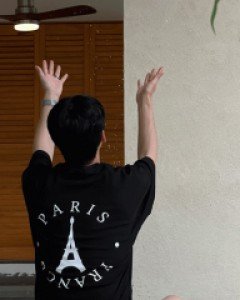 Big over Paris cut short sleeved T-shirt F size(95-110)