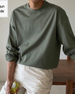 Garment dyeing loose fit cut long sleeve M~XL(95-110)